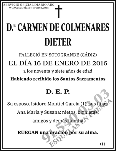 Carmen de Colmenares Dieter